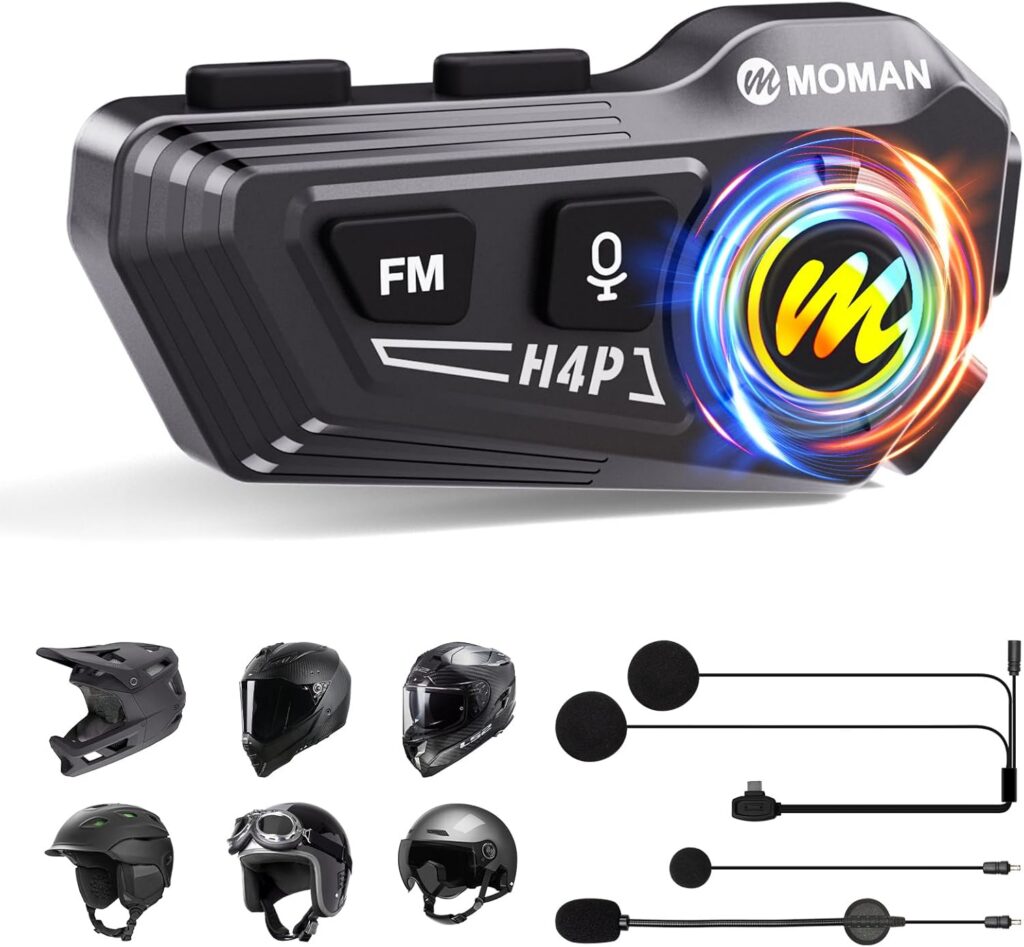 Imagen del intercomunicador Moman RS-H4P y su adaptabilidad a cualquier tipo de casco